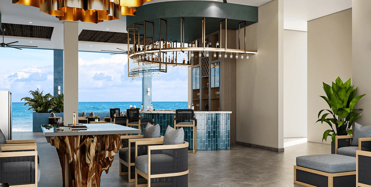 bar and room at wellness retreat