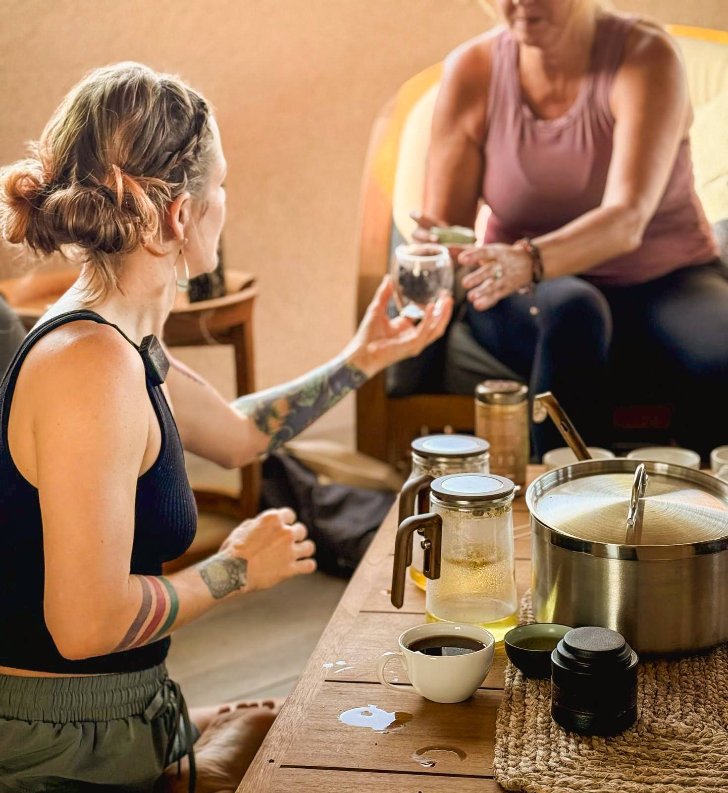 tea ceremony at relaxation retreat