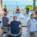 prana maya wellness retreat yoga room with ocean view