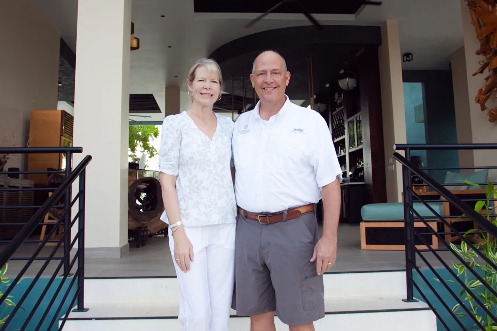 hosts at wellness retreat