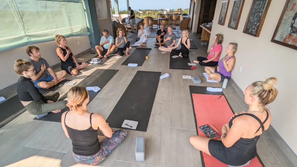 yoga room at wellness retreat